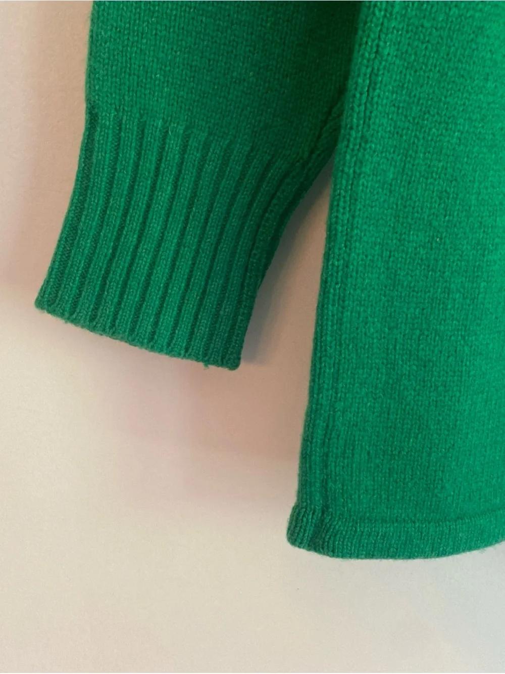 Emerald Green Gold Button-Front Cardigan with Patch Pockets Vintage Deans Wool - Picture 7 of 8